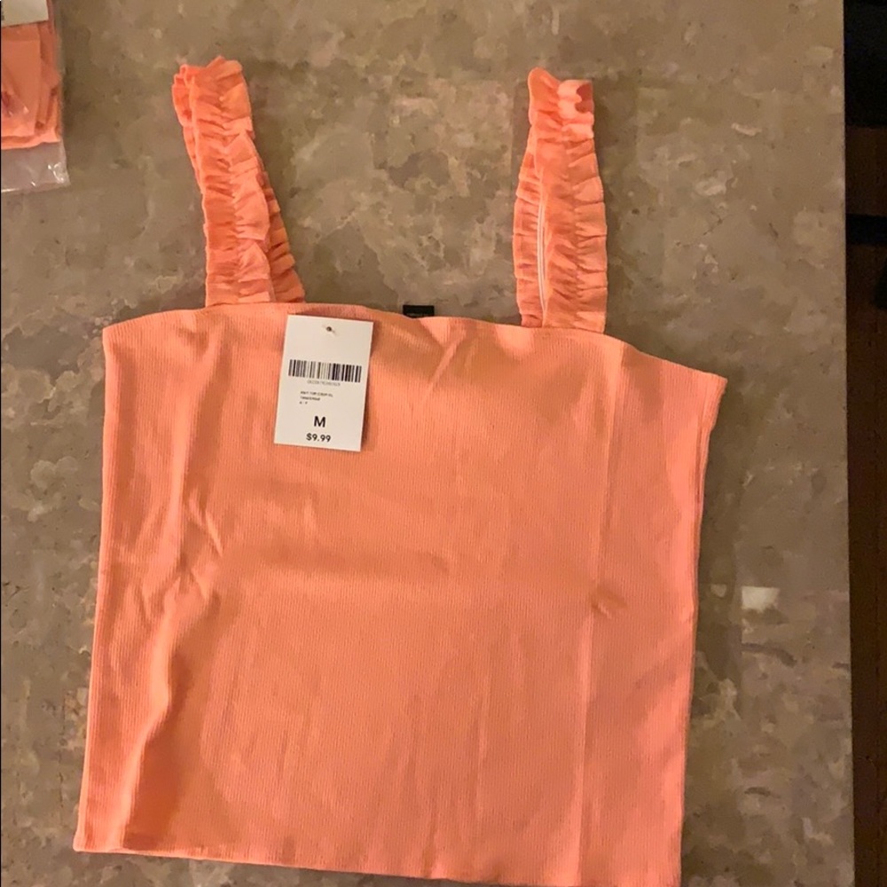 Pink top with ruffle straps